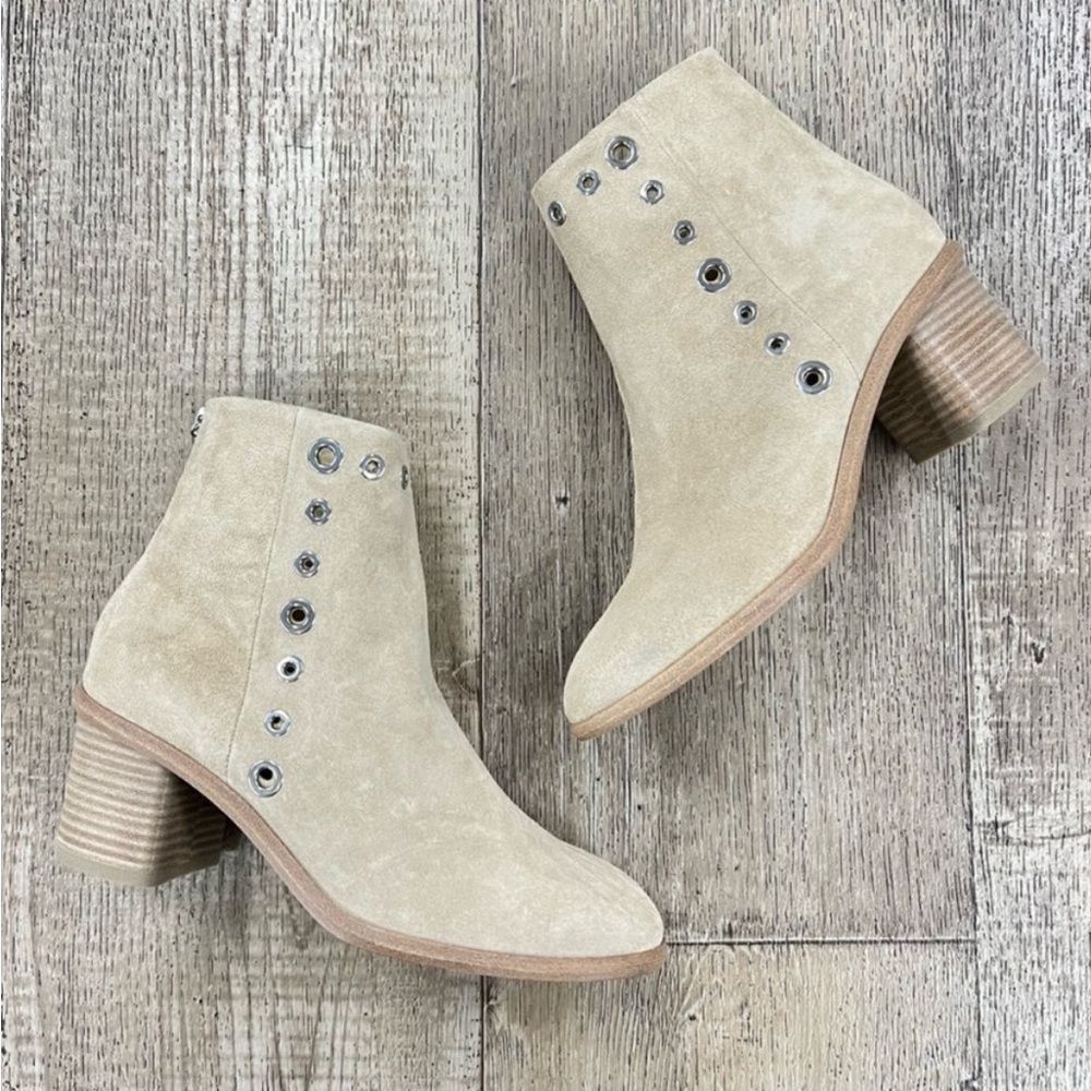 Rag & Bone Willow Boots In Sand Suede Grommets - Picture 2 of 4
